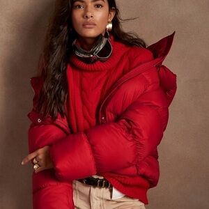 Banana Republic Bold Red Puffer Jacket